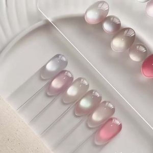 Bộ Sơn Móng Tay Gel Mắt Mèo MIANEL 10ML Bộ Sưu Tập Mùa Hè Hiệu Ứng Hạt Thủy Tinh Trong Suốt Màu Hồng & Tím 1-6 Món/bộ