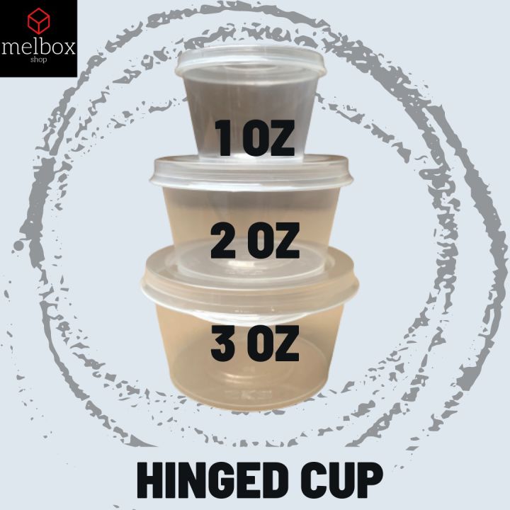[50 pcs] 1 2 3 oz Clear Hinged Sauce Gravy Cup Lazada PH