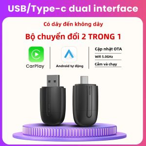 2In1 Không Dây Android Auto & Carplay USB Dongle Bluetooth Wifi Cắm Cho Xe Chevrolet Citroen Buick Cadillac Chery VW