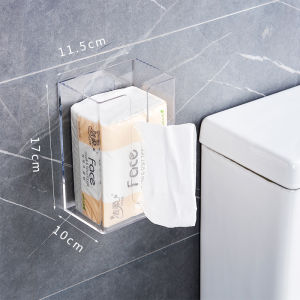 Eliving Wall-Mounted Toilet Paper Box Bathroom Towel Storage Organizer No-Punching Required Toilet Tissue Box Face Towel Holder