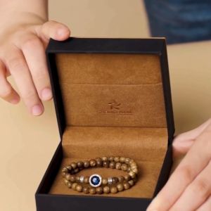 Vòng tay trầm hương tự nhiên chuỗi hạt Minh Nguyệt đôi Thiên Mộc Hương trầm tốc Việt Nam - chúc thành công may mắn hạnh phúc