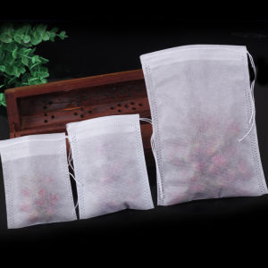 White Non-Woven Drawstring Teabag Traditional Chinese Medicine Bag Tisanes Bag Medicine Powder Bags Sachet Sachet Sachet Empty Bag Inner Bag