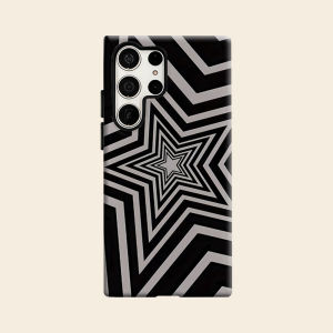 Black White Star Optical Illusion Luxury Fashion Full Lens Protective Case for Samsung Galaxy S26 S25 S24 A56 A36 Plus Ultra