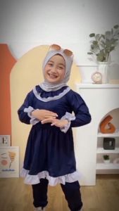 Lana One Set - Little Bee Boutique - Set Muslim Anak 1 Tahun - Setelan Busana Muslim Anak Perempuan