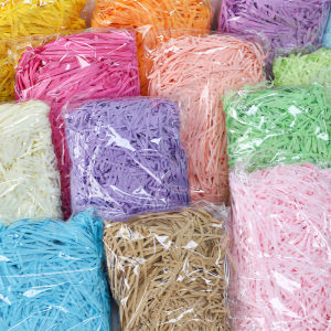 100/200g Colorful Raffia Shredded Paper Candy Boxes DIY Gift Box Filling Material Tissue Party Gift Packaging Filler Decor