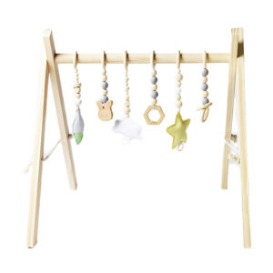 Infant Gym Fitness Frame Wooden Play Toy Rattle