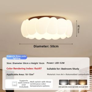 FANZHEN | Creamy Retro Super Bright Full Spectrum Pumpkin Design Bedroom Ceiling Light