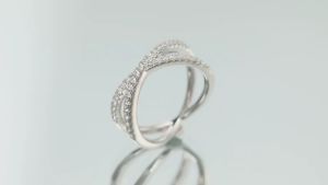 EAMTI X Cross Ring 925 Sterling Silver Rose Gold Cubic Zirconia CZ Wedding Band for Women Size 4-11