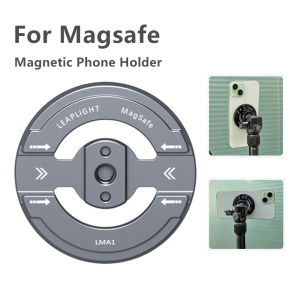 LEAPLIGHT Metal Magnetic Phone Tripod Mount Adapter w 1/4 dual Cold Shoe for MagSafe Iphone Android Mic Tripod Fixed Bracket