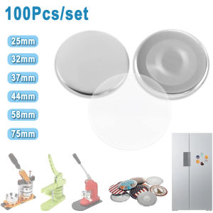 100pcs Metal Fridge Magnet Making Supplies 25/32/37/44/58/75mm Refrigerator Magnet Button Badge Materials DIY Custom Gifts Craft