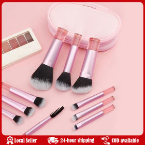 【Include Case】10pcs/set Durable Professional Makeup Brush Set Soft Bristles Multifunctional Cosmetic Brush Makeup Brush Kit Mini Makeup Brush Set Portable Travel Cosmetic Brushes Kit Eyeshadow Foundation Powder Brushes Beauty Makeup Tools