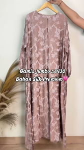 Gamis Jumbo Ld 130 Cm Bahan Silk Kekinian - Elvira Dress