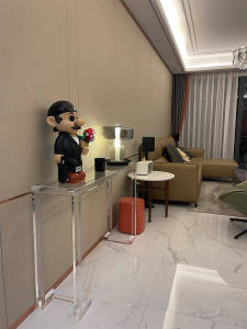 Nordic Acrylic Entrance Table Study Bedroom Simple Writing Desk Living Room Corridor Rectangle Case Study Table Transparent