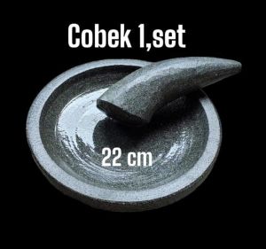 Cobek batu asli 1.set termurah lagi promo ( jaminan uang kembali jika bukan batu asli )