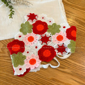 French Countryside Style Triangle Knitted Headscarf Womens Princess Hairband Sweet Cute Korean Fashion New 2025