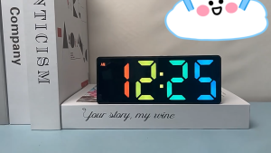 Modern Digital Alarm Clock with LED Display and USB Charging