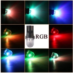 Lampu T10 1SMD 7 Multi Warna RGB Bulb LED Sen Sein Colok Kedip Mobil Motor