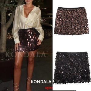 ชุดเดรสปาร์ตี้สั้นประดับเลื่อม KONDALA สำหรับผู้หญิง เอวสูง ทรงเข้ารูป ชุดราตรีออกงานกลางคืน แฟชั่น 2025 คริสต์มาส ปีใหม่ สไตล์ Y2K กระโปรงสาว
