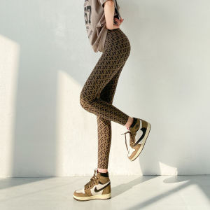 High Waist Thickened Fleece Shark Skin Printed Fitness Womens Leggings Autumn Winter High Elasticity Compression Pants