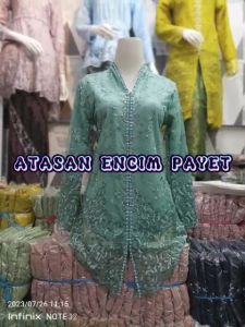 Atasan Kebaya Encim Payet / Stelan Kebaya Modern Kekinian / Kebaya Wanita Termurah Casual dan Formal