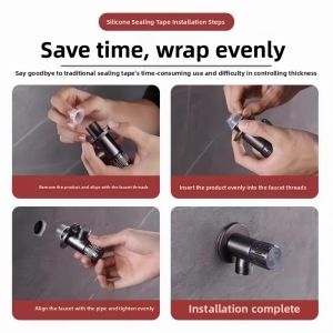 MONLEYTA | Universal Type Faucet Silicone Sealing Ring Quarter Turn Water Leak Proof Without Teflon Tube Durable Kitchen Bathroom Accessory