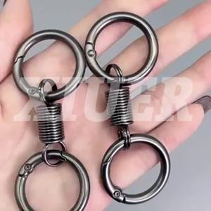 Detachable Keychain Nordic Spring Double Ring Keychain Detachable Key Rings Zinc Alloy Dual Key Ring Lobster Claw Clasps for Keychain Accessories for Various Keys