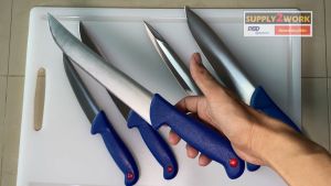 มีดแล่เนื้อ มีดปาดเนื้อ มีดเลาะกระดูก ชำแหละเนื้อสัตว์ ตกแต่งชิ้นเนื้อ มีดเชฟ มีดเขียงหมู มีดทำครัวสแตนเลส เกรด 40Cr13 + ด้ามจับพลาสติก PP