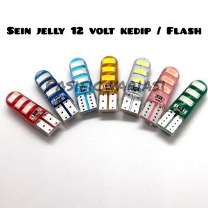 LAMPU SEIN JELLY KEDIP T10 12 VOLT 6 LED 6 MATA 1 SET / SEPASANG