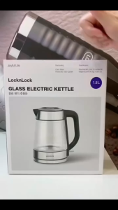 Ấm đun siêu tốc bằng thủy tinh LocknLock Glass Electric Kettle 1.8L có đèn led và lưới lọc EJK256BLK – Chính hãng