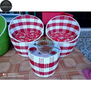 Set Kursi Teras Rotan Sintetis Model Gentong Free Jok Busa