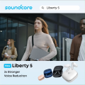soundcore Liberty 5 by Anker, Noise-Cancelling Wireless  Earbuds with Dolby Audio, Real-Time Adaptive Noise Cancelling, ANC 3.0, 2x Stronger Voice Reduction, 6 mics with AI, Hi-Res Audio. 