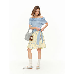 DUSHU | Lace Off-Shoulder Two-way Slimming T-Shirt