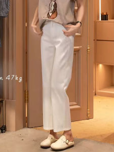 Donna Womens High Waist Straight Leg Slimming Versatile Denim Jeans White Nine-Piece Pants Autumn Season Fashion Retro Style