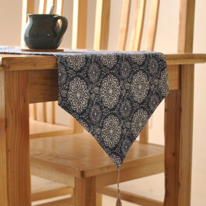 Blue Printing Japanese Style Chinese Table Runner Dining Table Fabric Tea Table Flag TV Cabinet Shoe Cabinet Flag Tie-Dye Style