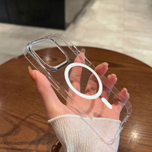 CrashStar MagSafe เคสโทรศัพท์บางเฉียบแข็งแบบใสกันกระแทกสำหรับ iPhone 16 15 Pro Max 14 Pro Max Plus 13 12 Pro Max เคสใส่โทรศัพท์ชาร์จไร้สายขายดีเคสกันกระแทกโทรศัพท์ธรรมดา