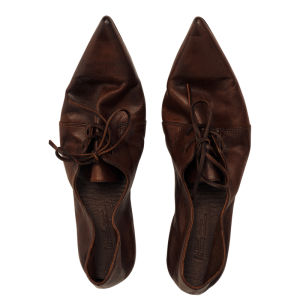 Classical Washed Horsehide Pointed Toe Derby Shoes