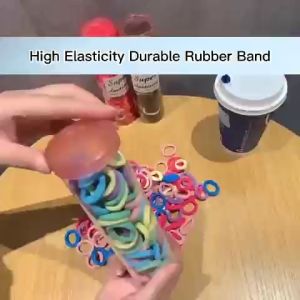 100 Pcs Kids Simple Hair Rope High Quality High Elasticity Hair Tie Ponytail Rubber BandDont Hurt Hair Headwear（with Box）
