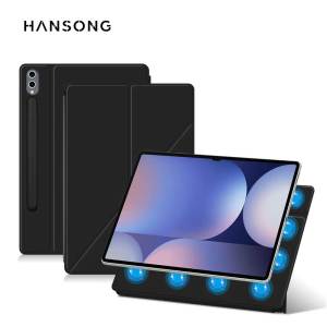 Ốp Từ Tính Cho Máy Tính Bảng Samsung Galaxy Tab S9/S10/Plus 12.4 Có Ngăn Đựng Bút Chì Bìa Sách Thông Minh Da PU Chống Sốc Chống Bụi Cho S9/S9FE/S10