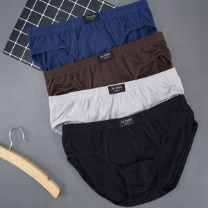 Mens 100% Cotton Breathable Briefs Comfortable Male Underwear Lingerie Panties Underpants Plue Size Xl -5Xl