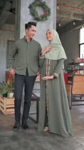 Gamis Couple Lebaran Sarimbit Suami Istri Murah Terbaru Pasangan Muslim Busana Keluarga Kekinian Bahan Toyobo Gamis Couple Lebaran 2024