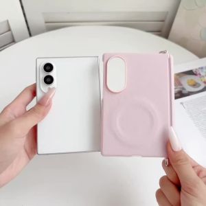 szhaiyu | For Samsung Galaxy Z Fold 8 Z Fold 8 Wide For Magsafe Leather Candy Color Matte Case With Hinge Protection Shockproof Cover