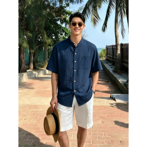 ZHUOCAN | Summer Beach Resort And Wealthy Style Linen Set Men