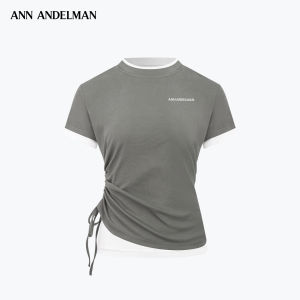 ANN ANDELMAN | Unique Design Pleated Short Sleeve T Shirt
