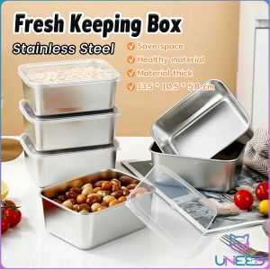 Need Fresh Keeping Box with Lid Stainless Steel Food Container Fridge Frozen Storage Box 1Pc