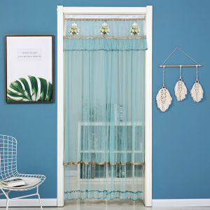 ม่านประตูผ้าตาข่ายสำหรับฤดูร้อนม่านกั้นความเป็นส่วนตัวทึบแสงผ้าตาข่ายเรียบง่ายใช้ในเชิงพาณิชย์สำหรับร้านค้าในบ้านสองชั้นลูกไม้กันยุงสำหรับห้องนอน