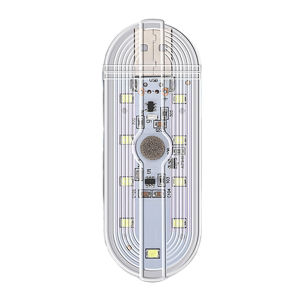 Portable Car LED Touch Light with USB Rechargeable Battery Wireless Operation and Magic Sticker for Interior Decoration