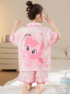 SHAPRA | Princess Style Little Pony Pink Ice Silk Girls Pajama Set