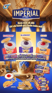 Giảm 50% _ Hộp thiếc Imperial 216g _ Date T12/25 _ Bánh Quy Imperial Nhân Kem Mứt Trái Cây Việt Quất Mâm Xôi Đào cao cấp _ Nhập Khẩu Trực Tiếp Indonesia