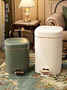 ถังขยะ 8/10/15 ลิตร หรูหรา พร้อมฝาเหยียบ ความจุขนาดใหญ่ มือกด ถังขยะ กันน้ํา ถังรีไซเคิล สําหรับห้องครัว ห้องน้ํา