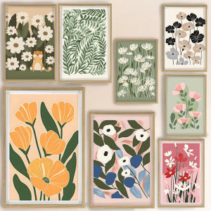 1pc Modern Flat Matisse Spring Fresh Feeling Prints Flower Market Pink Green Wall Art Posters Canvas Painting Mural Decoration